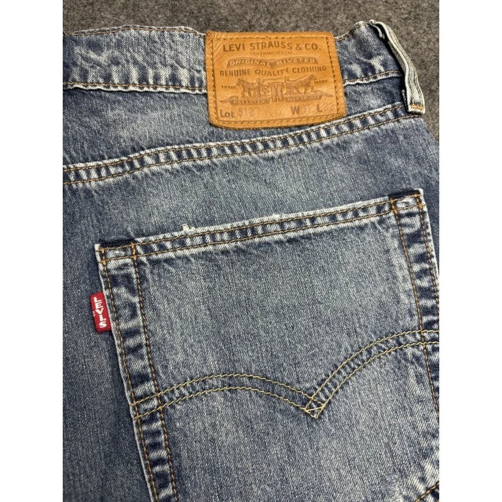 Levi's Premium 512 Big E Slim Taper Distressed Jeans Men 31x32